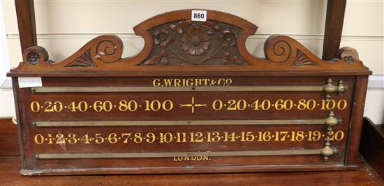 A G. Wright & Co snooker scoreboard